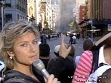 La giornalista televisiva Ashleigh Banfield della MSNBC testimone del crollo della WTC 7