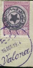 Un timbro postale di Valona nel 1914