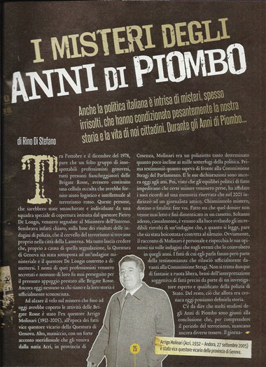 La prima pagina di questo articolo pubblicato sulla rivista "Mistero"
