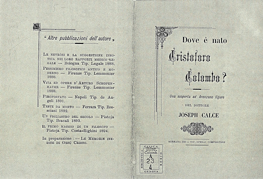 La copertina del libro di Joseph Calce