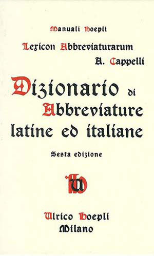 La copertina del manuale Adriano Cappelli