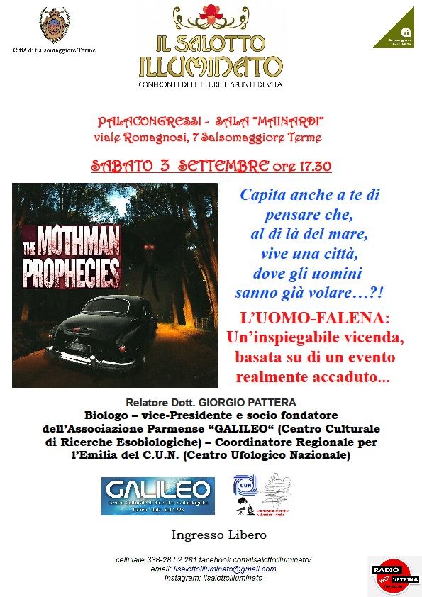 Locandina dell'evento del 3 Settembre 2022 su "L'UOMO-FALENA" a Salsomaggiore Terme (PR)