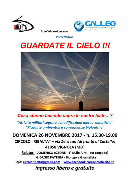 Il manifesto del convegno del Centro Culturale GALILEO