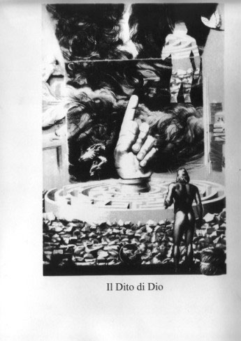 La bozza della copertina del libro "Il Dito di Dio" di Alfredo Ravelli