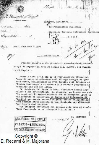 La lettera del Rettore dell'Università di Napoli