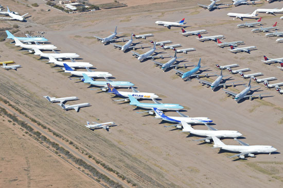 Una veduta del Pinal Airpark dell'Arizona