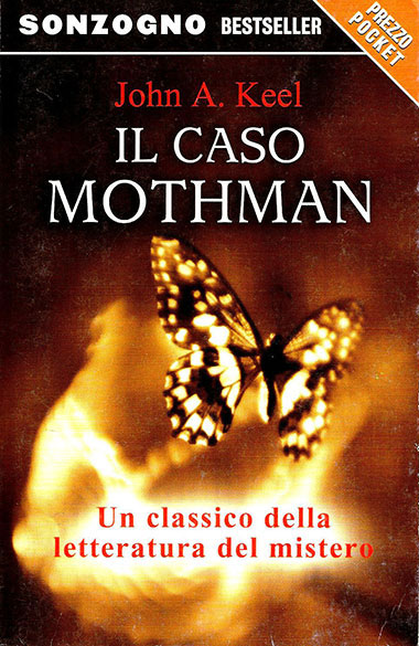 Copertina del libro "Il caso Mothman" di John A. Keel, traduzione italiana