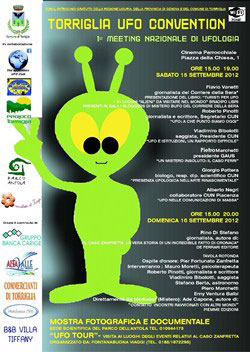 Il manifesto del 1° meeting nazionale di ufologia "Torriglia UFO Convention"