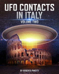 Copertina del secondo volume in inglese "UFO Contacts in Italy" di Roberto Pinotti