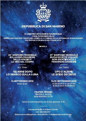 Locandina del Convegno Internazionale CUN di San Marino 2019