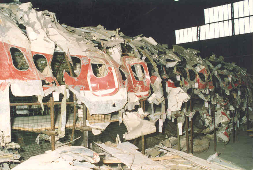 The recovered rests of the DC-9 Itavia