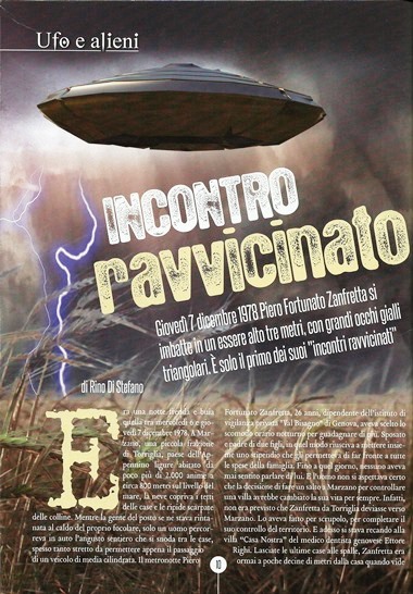 La prima pagina di questo articolo pubblicato sulla rivista "Mistero"